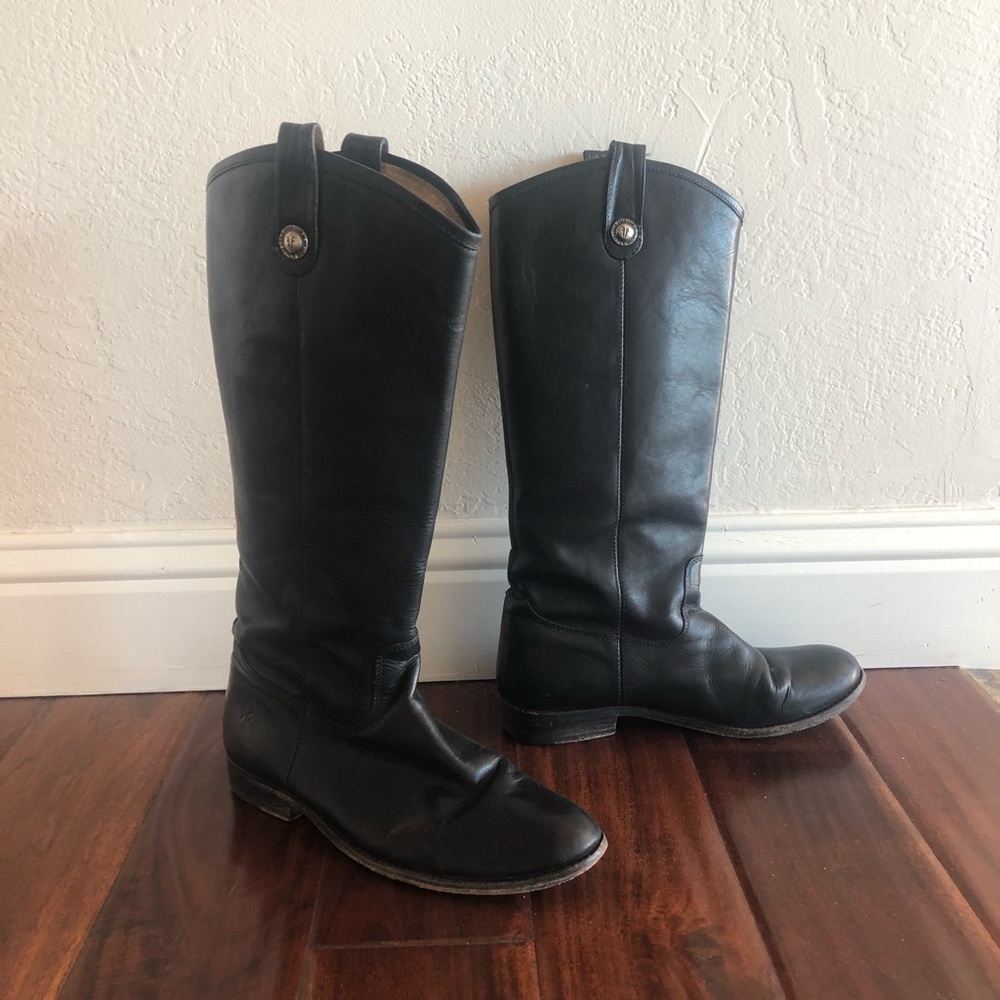 Frye Melissa Button boots in black leather